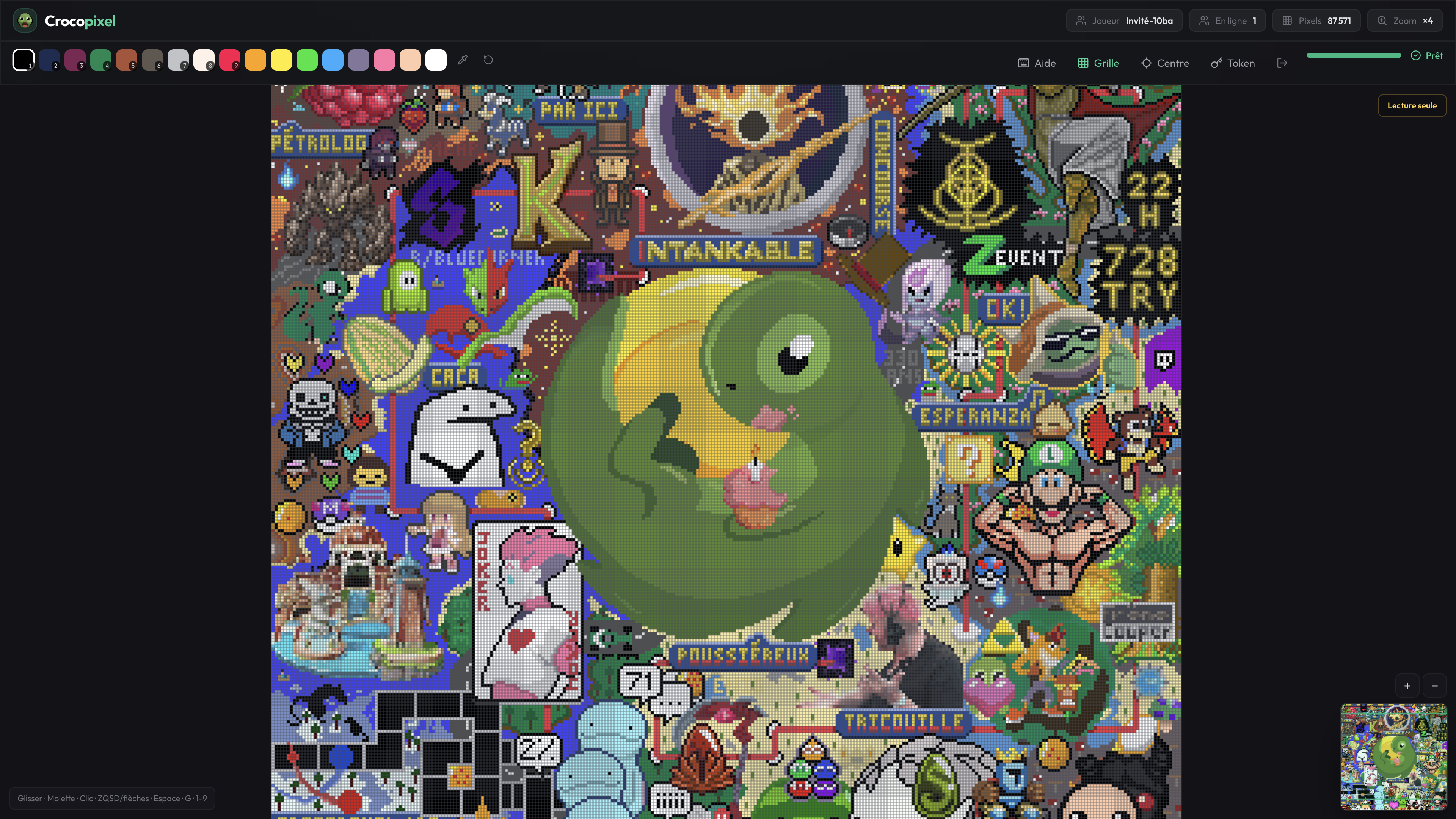 Toile Crocopixel vue d’ensemble